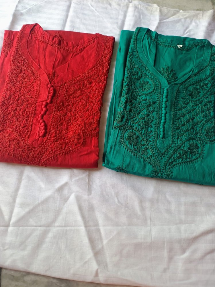 Festive embroidered Chikankari kurtis